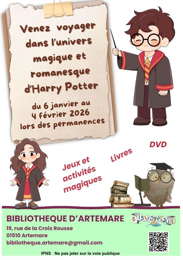 Activités enfants sur le thème d'Harry Potter - Bibliothèque d'Artemare_Artemare - Bibliothèque d'Ar