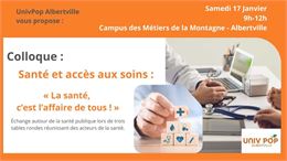 Cycle Santé – Colloque : « La santé, c’est l’affaire de tous » !_Albertville
