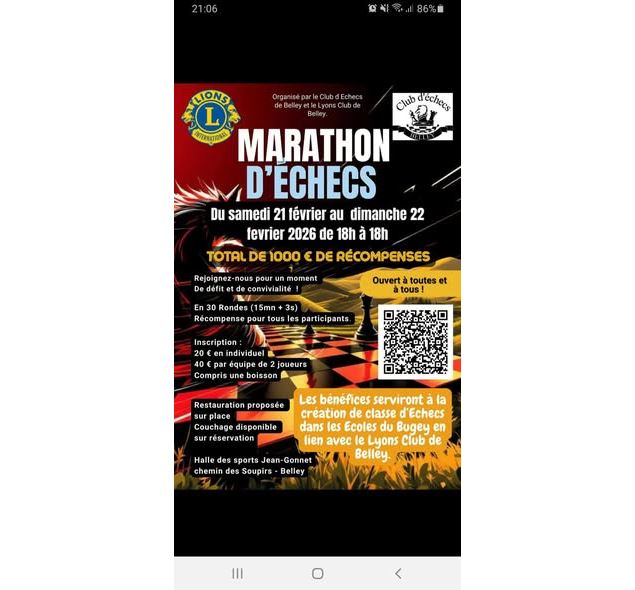 Marathon d'échecs_Belley - Club Echecs de Belley