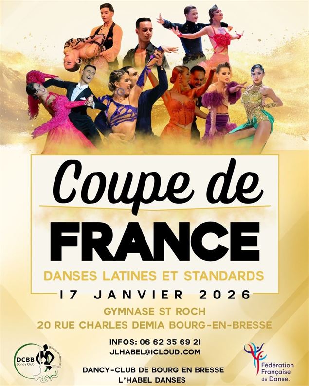 Affiche Coupe de France de danses Latines et Standards_Bourg-en-Bresse - ©Dancy Club de Bourg-en-Bre