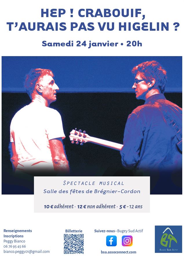 Spectacle musical : Hep ! Crabouif, t'aurais pas vu Higelin ?_Brégnier-Cordon - Bugey sud actif