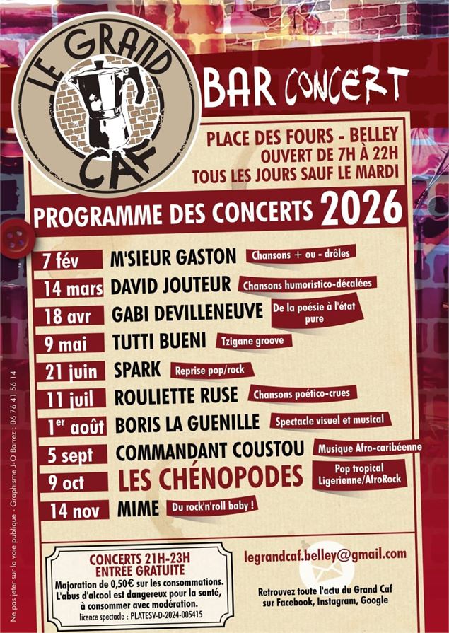 Bar concert au Grand Caf à Belley_Belley - Le Grand Caf'