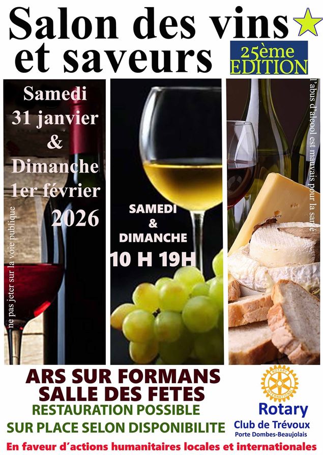 Salon des vins et saveurs_Ars-sur_Formans - Rotary Club de Trévoux Porte Dombes-Beaujolais