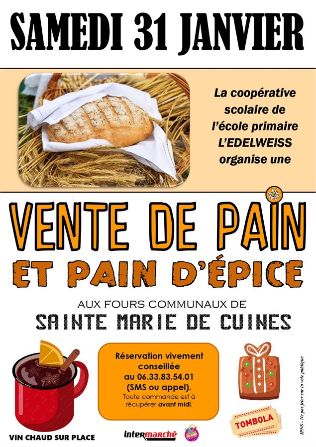Vente de Pain et pain d'épice_Sainte-Marie-de-Cuines - Coopérative Scolaire Ste Marie de Cuines