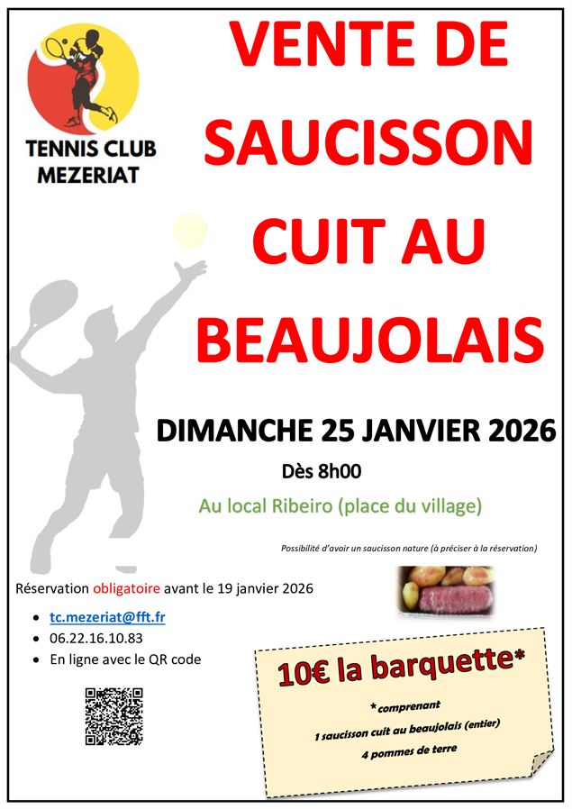 Saucisson au beaujolais - Tennis Club