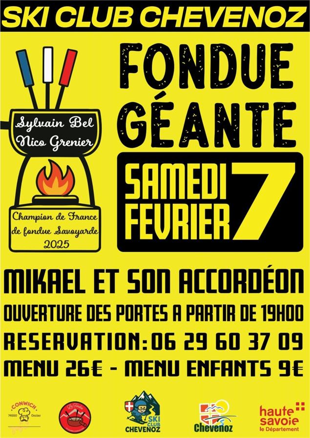 Affiche fondue géante - Ski Club de Chevenoz