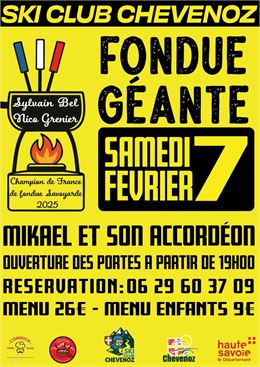 Affiche fondue géante - Ski Club de Chevenoz