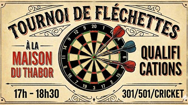 Affiche tournoi de fléchettes à la maison du Thabor - Gemini AI