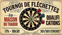 Affiche tournoi de fléchettes à la maison du Thabor - Gemini AI