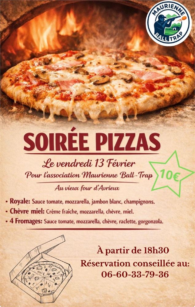 Affiche soirée pizzas - Maurienne Ball Trap
