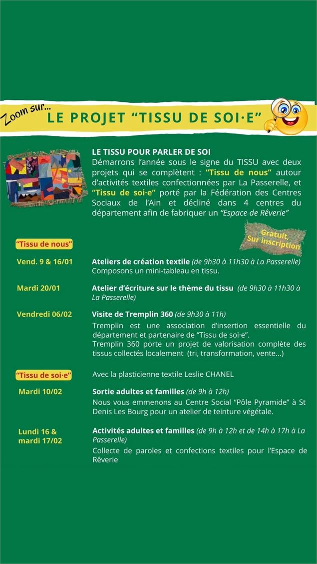 Le projet - Tissu de Soi.e - Centre Social La Passerelle de Châtillon-sur-Chalaronne