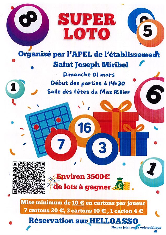 Super Loto - APEL de l'établissement St Joseph_Miribel