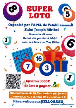 Super Loto - APEL de l'établissement St Joseph_Miribel