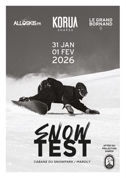 affiche du snowtest by korua shapes - SAEM Les Remontées Mécaniques