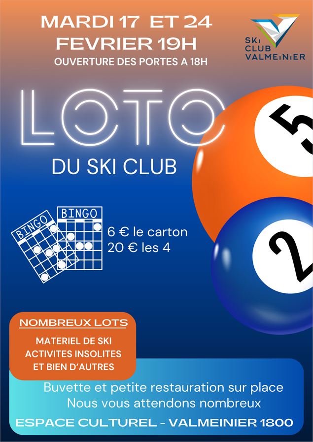 affiche loto ski club - Ski club de Valmeinier