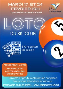 affiche loto ski club - Ski club de Valmeinier