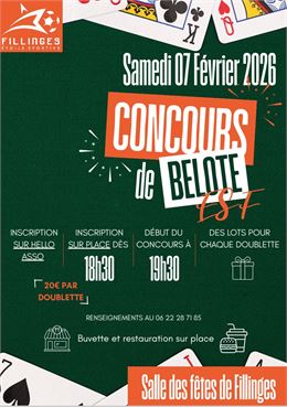 Concours Belote par L'Etoile Sportive de Fillinges_Fillinges - ESF