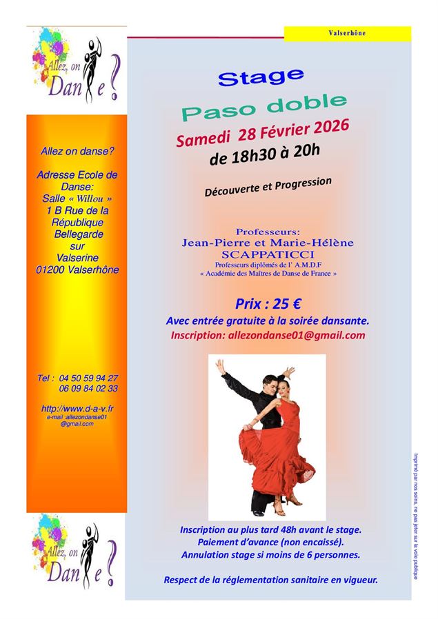 Stage de Paso doble_Valserhône - Allez on danse