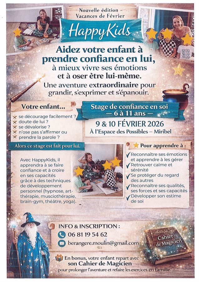 Stage Happykids - Bérangère Moulin Espace des Possibles