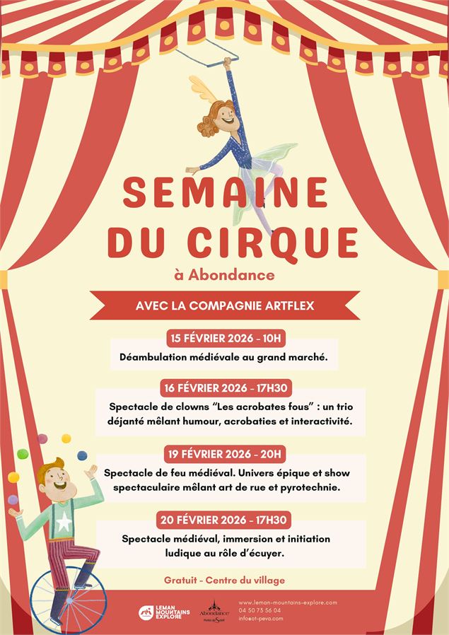 Affiche semaine du cirque Abondance - OT PEVA