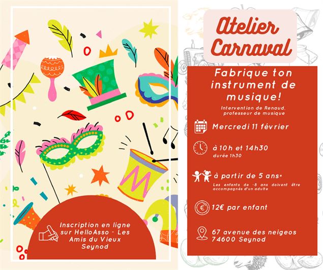 Atelier Carnaval : Fabrique ton instrument de musique !_Annecy - Les Amis du Vieux Seynod