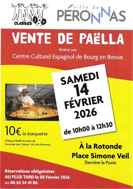 Affiche vente de paëlla - ©Centre culturel espagnol de Bourg-en-Bresse