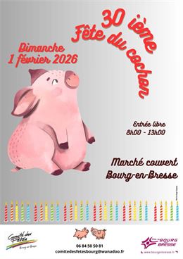 Affiche Fête du cochon 2026 - ©Comité des fêtes Bourg-en-Bresse