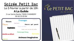 Soirée Petit Bac - La Guilde Chambéry