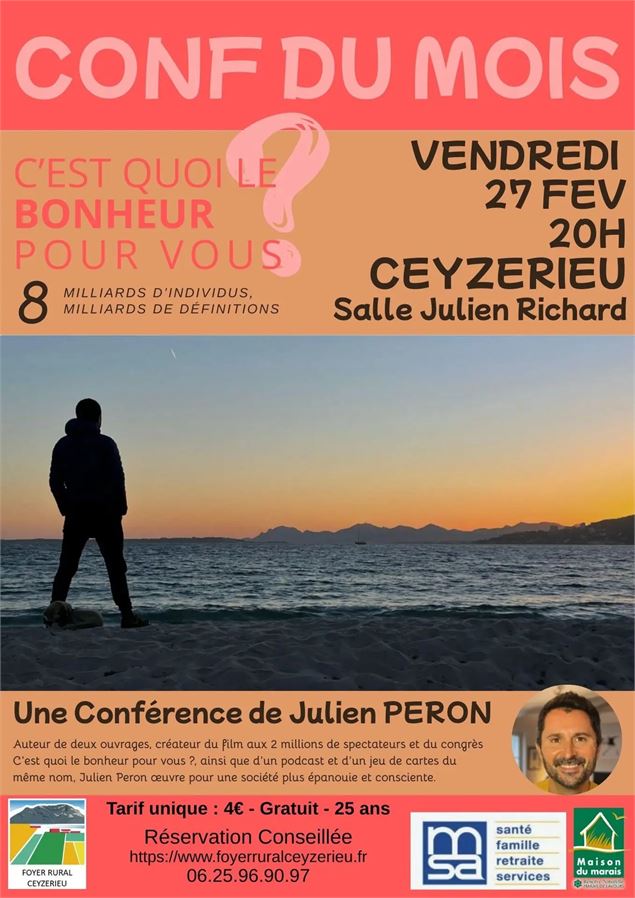 Conférence du mois : c'est quoi le bonheur pour vous ?_Ceyzérieu - Foyer Rural de Ceyzérieu