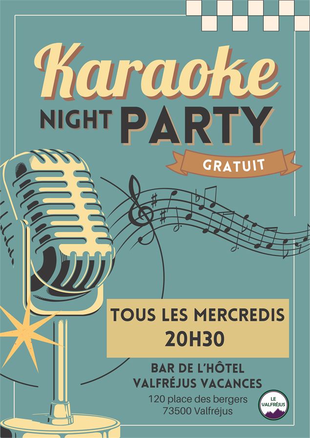 Affiche des karaokés du mercredi - Valfréjus Vacances
