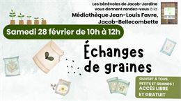 Échanges de graines avec les bénévoles de Jacob-Jardine  - Médiathèque Jean-Louis Favre