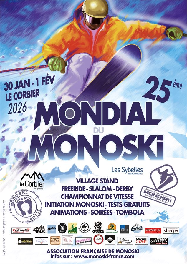 Affiche Mondial du monoski Le Corbier
