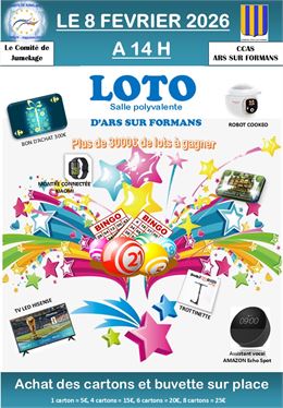 Affiche Loto Ars-sur-Formans - Comité de Jumelage d'Ars-sur-Formans