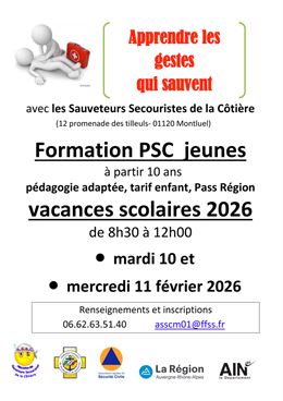 Formation aux gestes de premiers secours pour les jeunes_Montluel