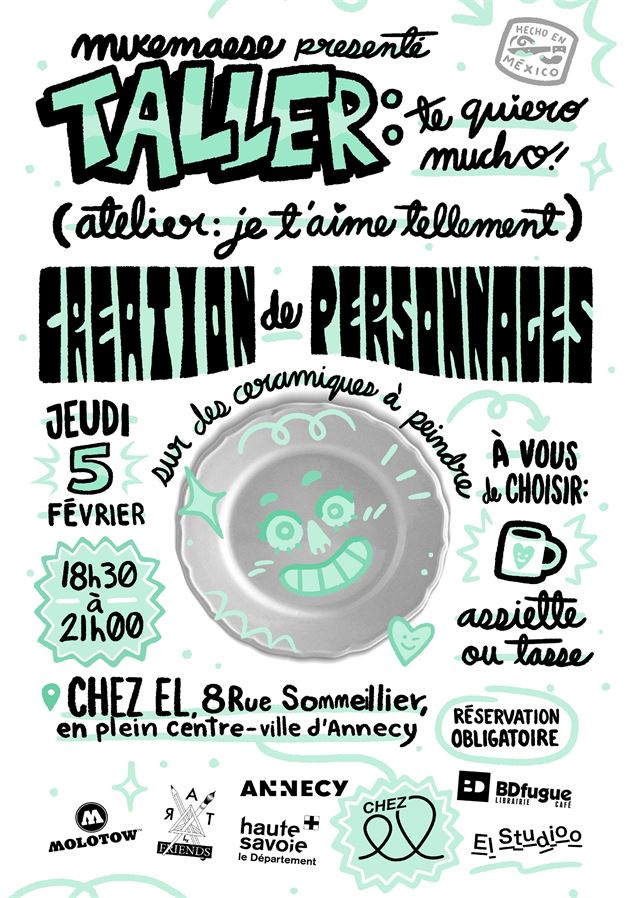 Atelier création de personnages sur céramique « Te quiero mucho » - animé par l’illustrateur mexicai