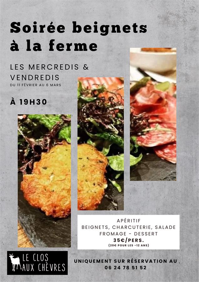 affiche soirée beignets pomme de terre à la ferme. - VAT