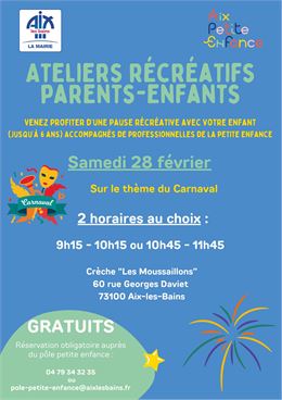 Les P'tites pauses - Ateliers Récréatifs parents - enfants - OK