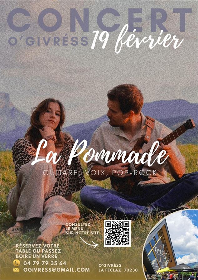 Concert pop/rock/accoustique : La POMMADE - O givréss