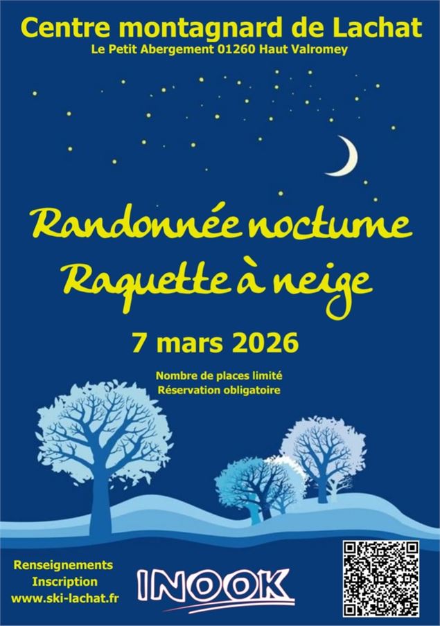 Randonnée nocturne en raquettes à Lachat_Haut Valromey - Centre Montagnard de Lachat