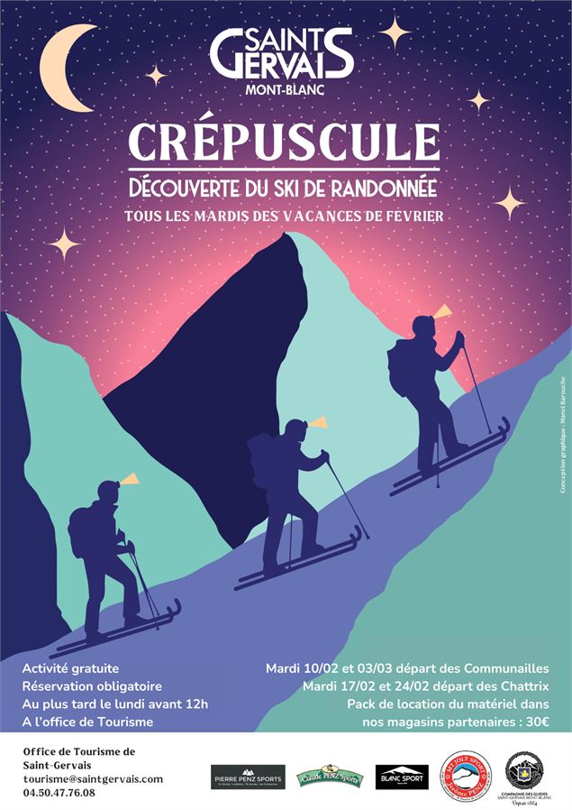 Crépuscule - Découverte du ski de randonnée_Saint-Gervais-les-Bains