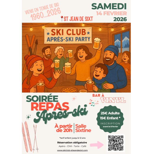 Groupe d'amis faisant la fête après le ski - ski club de saint jean de sixt