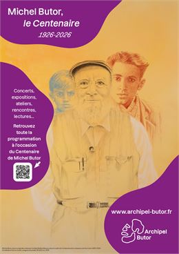 "Michel Butor", œuvre originale créée par l’artiste Mylène Besson dans le cadre du Centenaire de la 