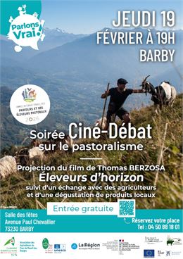 Affiche soirée-débat - Chambre d'agriculture Savoie Mont-Blanc