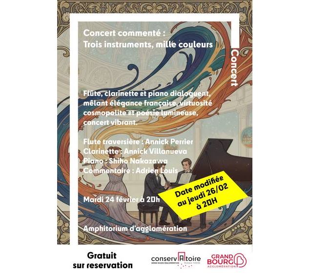 Affiche concert commenté Changement de date - ©Grand Bourg Agglomération