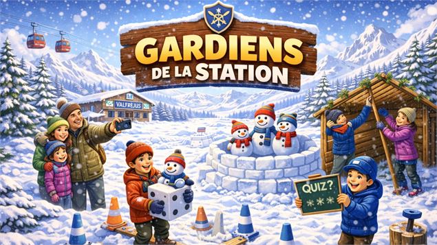 Affiche les gardiens de la station avec divers ateliers - Happy resort