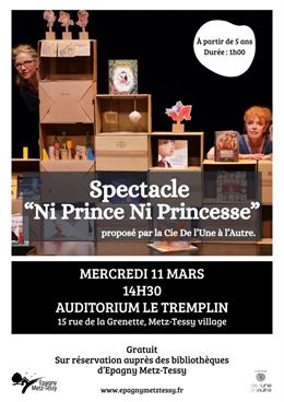 Spectacle : Ni Prince, Ni Princesse - Compagnie De l’Une à l’Autre