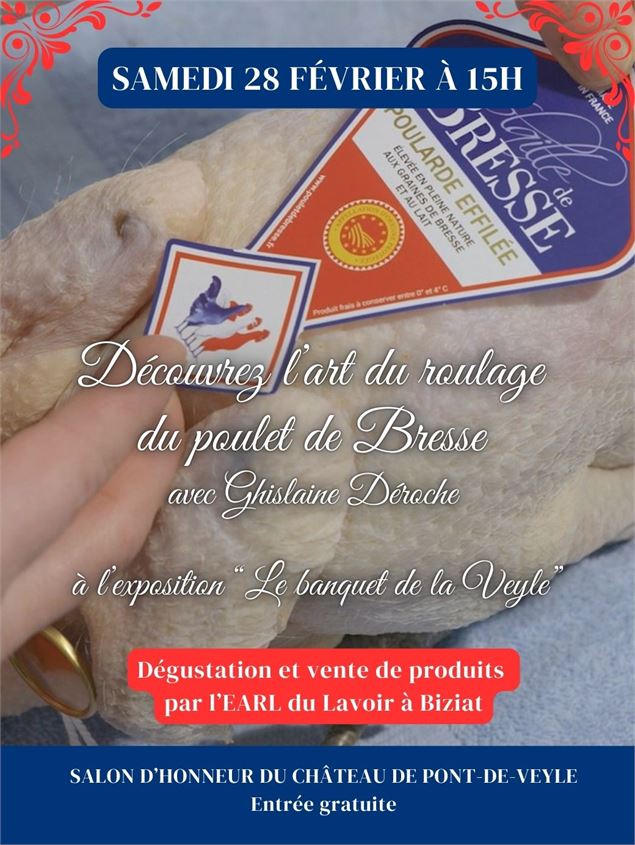 Démonstration de roulage d’une poularde de Bresse - CC La Veyle