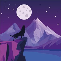 Loup qui hurle à la lune en montagne - Pixabay
