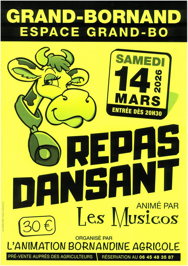 affiche du repas dansant - Vie associative
