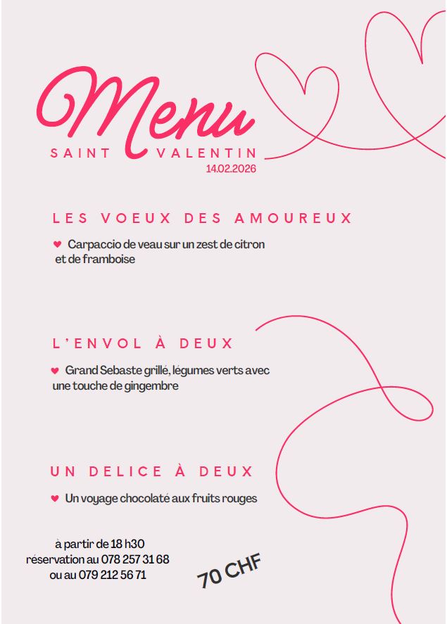 Menu Saint-Valentin au Tseudron_Torgon